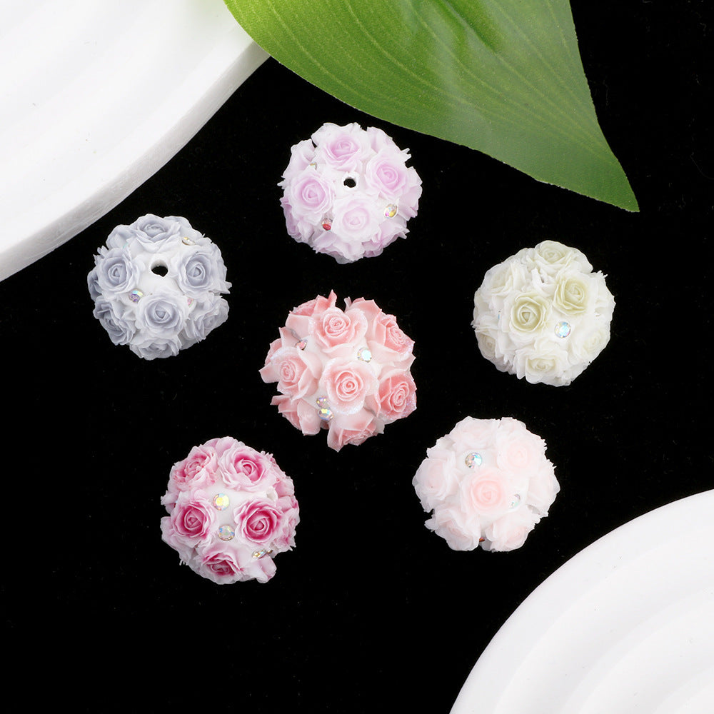 Artificial Rose Flower Cluster Ball Drill Ball
