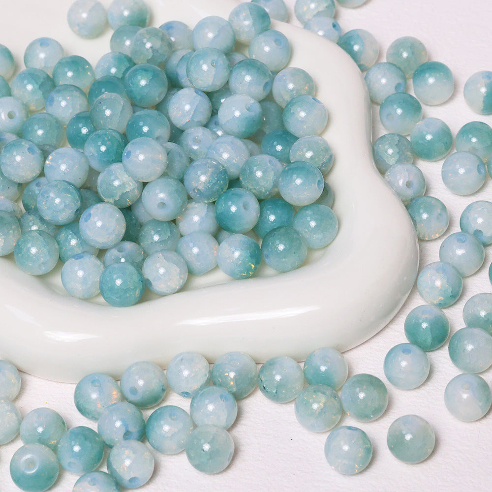 10mm Crackle Beads Jade  Glass Beads
