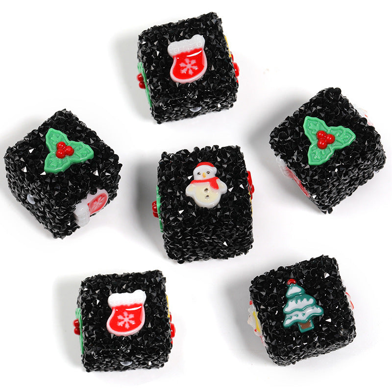 Christmas Rhinestone Sugar Square Beads