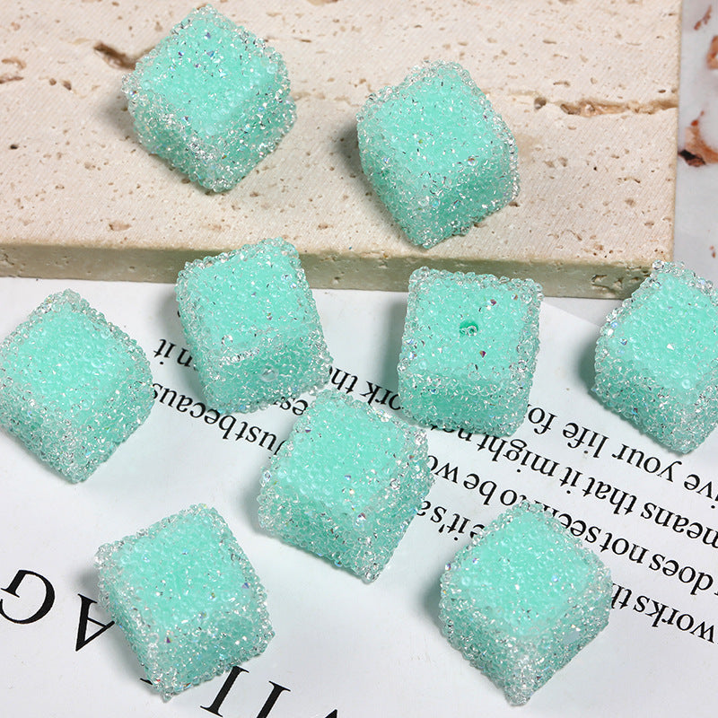 Candy Color Rhinestone Soft Sugar Square Beads