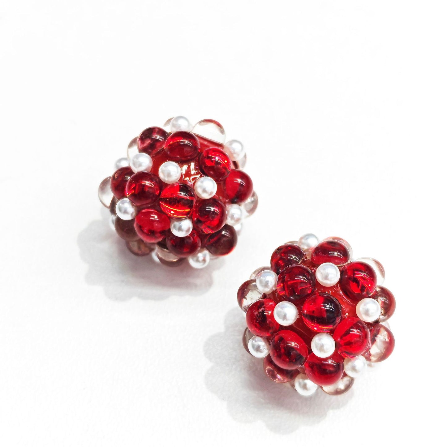 Straight Hole Cat Eye Pearl Flower Ball Beads