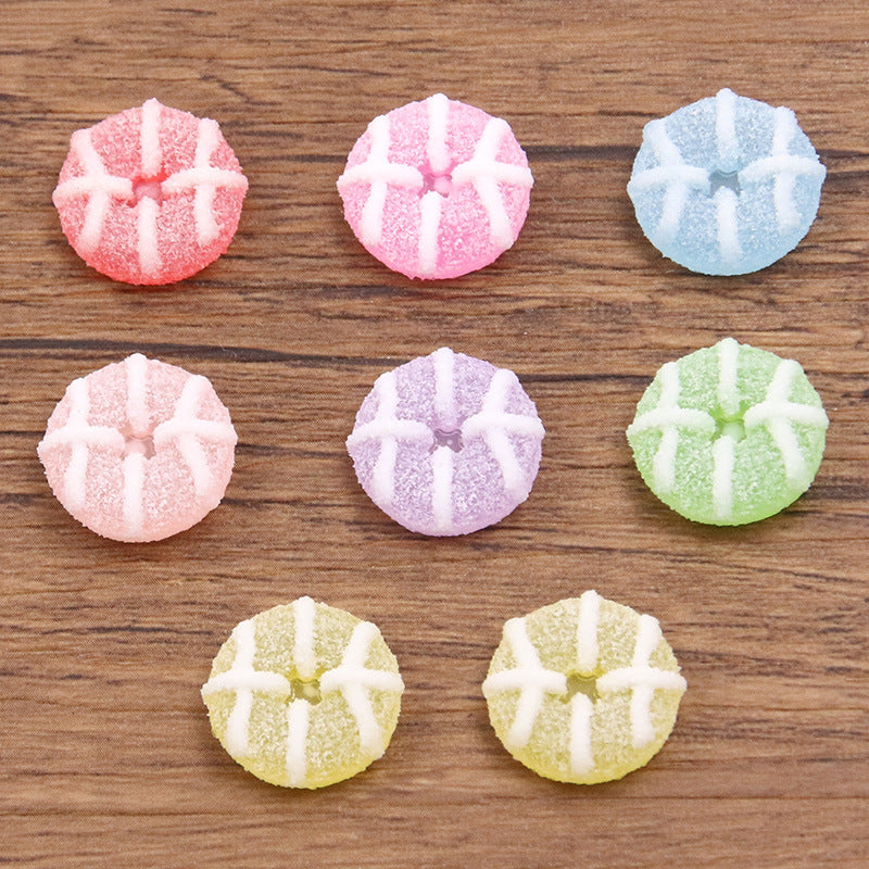 Mixed Color Heart Round Candy Resin Beads