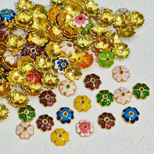 Oil-Drip Cloisonné Enamel Flower Holder Flower Cap Spacer
