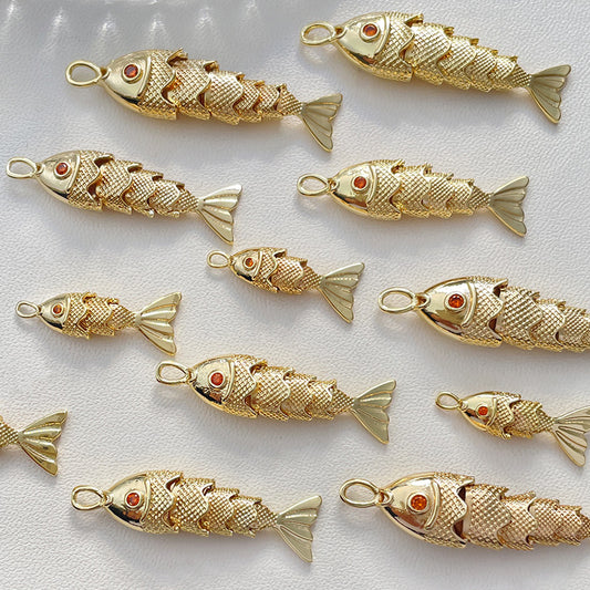 1 pc Metal Fish Pendant DIY Handmade Jewelry