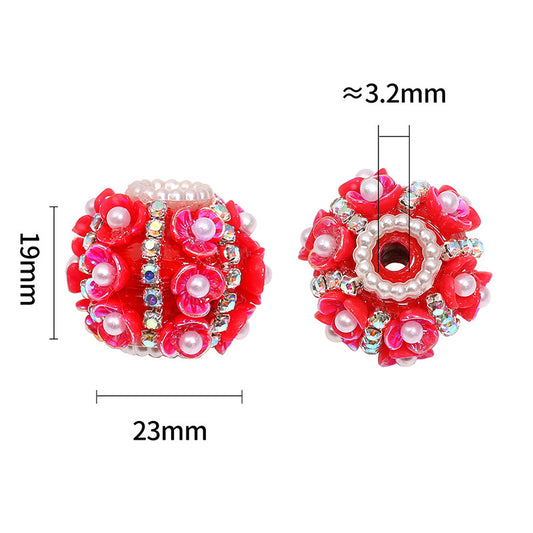 Acrylic Flower Beads High-Value Handmade Round Beads