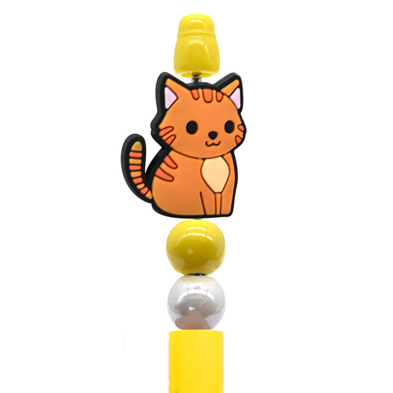 Cat Beaded Pen Silicone Focal Beads