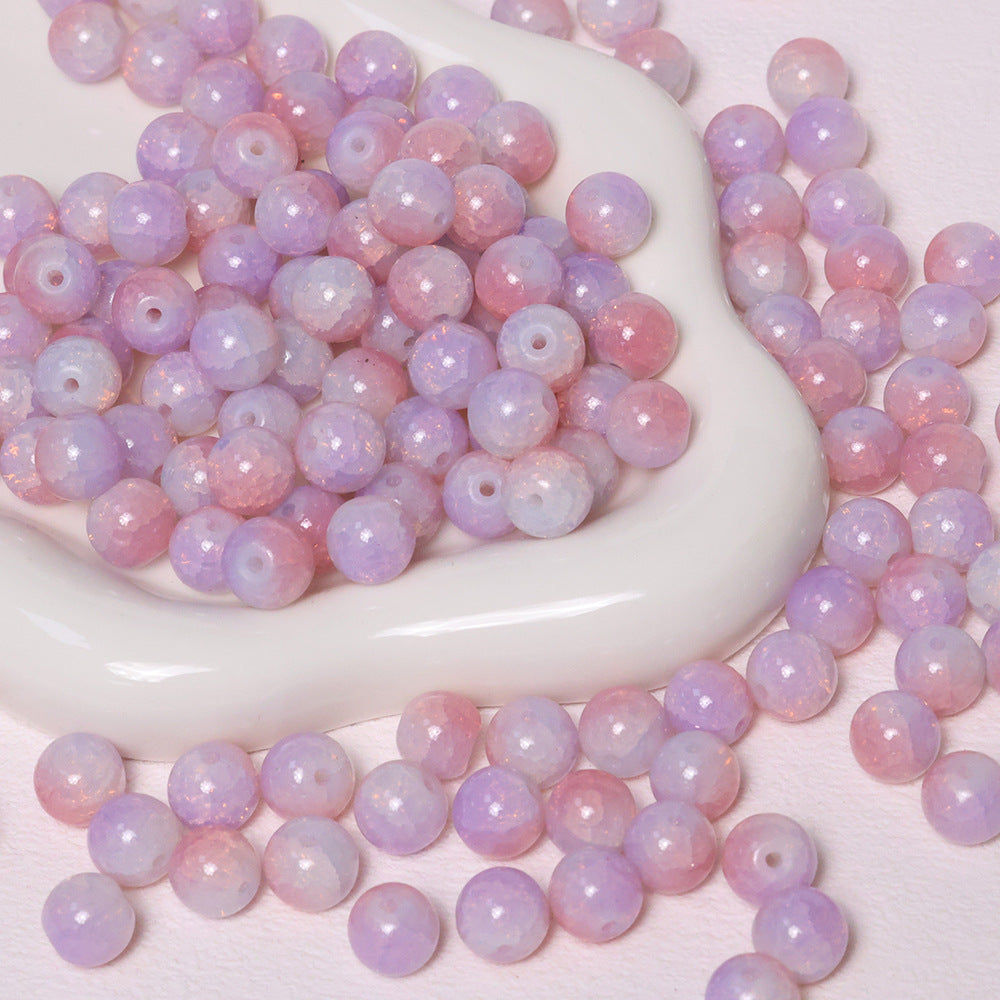10mm Crackle Beads Jade  Glass Beads