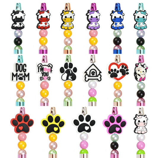 Cartoon Cute Animal Beaded Pen Silicone Focal Beads