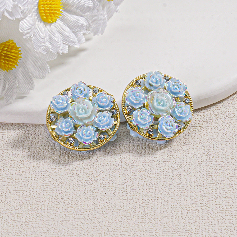 Round Double-Sided Resin Beads Gold and Silver Beads