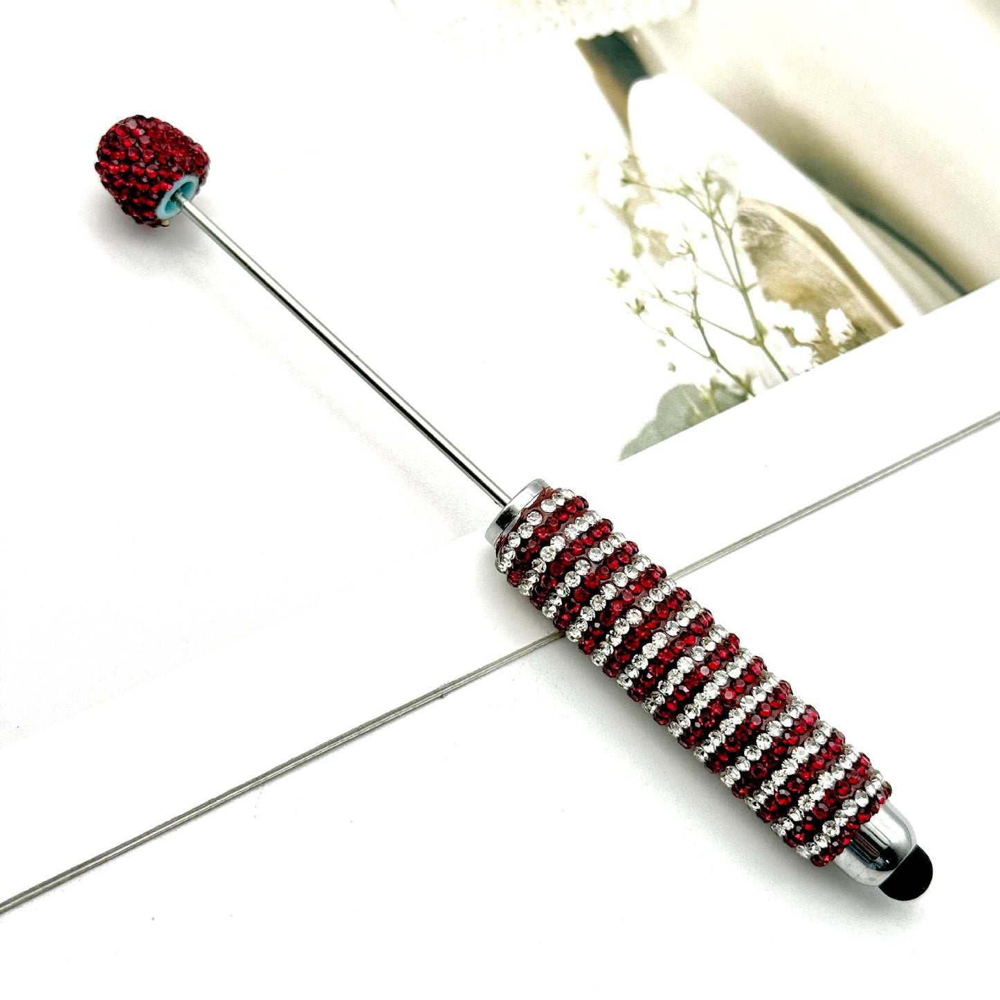 Touch screen Striped Full Diamond Beaded Pen