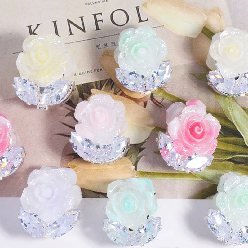 Transparent texture gradient color rose flower ball
