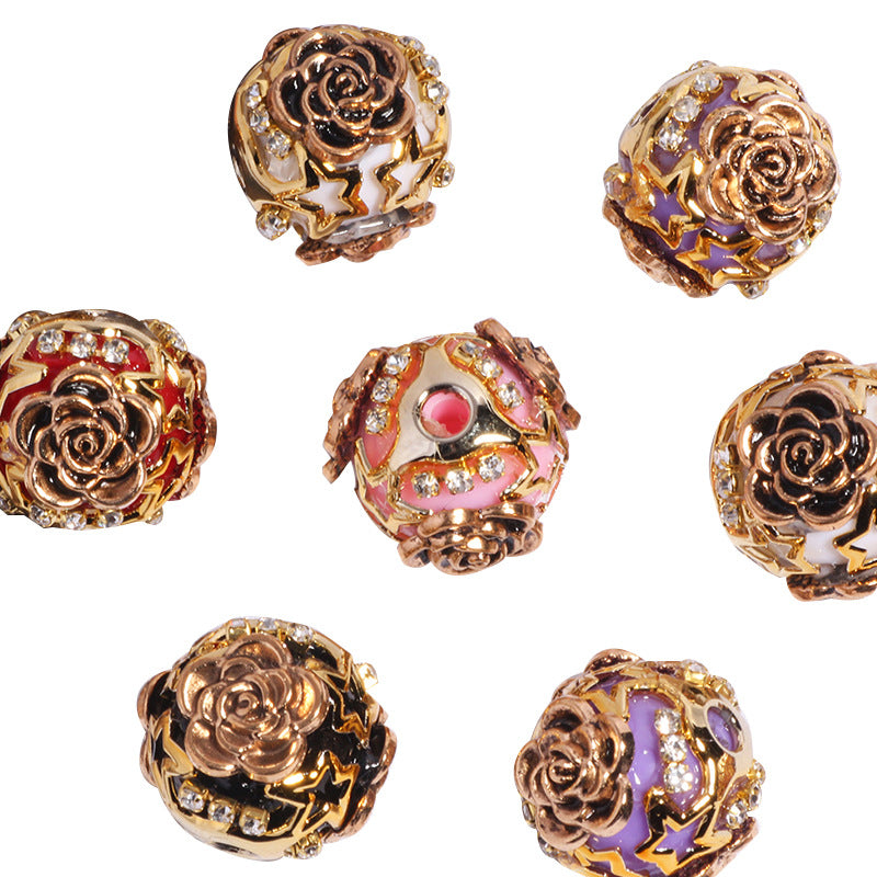 Vintage Black Gold Rose Flower Ball