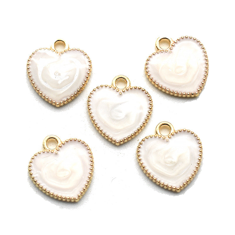 Multicolor Valentine's Day Heart Oil Drop Pendant Handmade