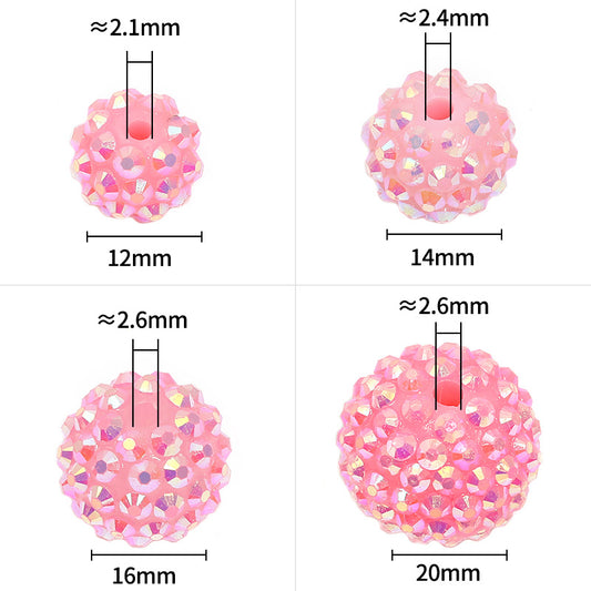 Colorful Heavy Beads Fashion Resin Inlaid Diamond Ball Loose Beads