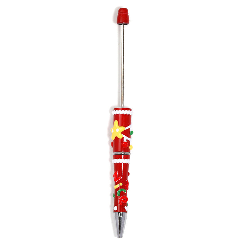 Christmas Hand Painted Beaded Pen