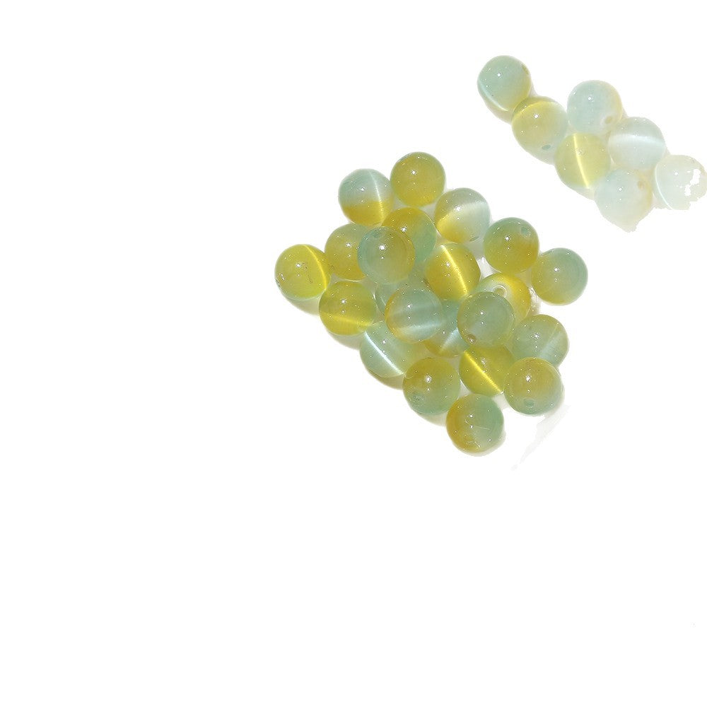 Gradient Two-tone Cat's Eye Stone Imitation Jade Beads