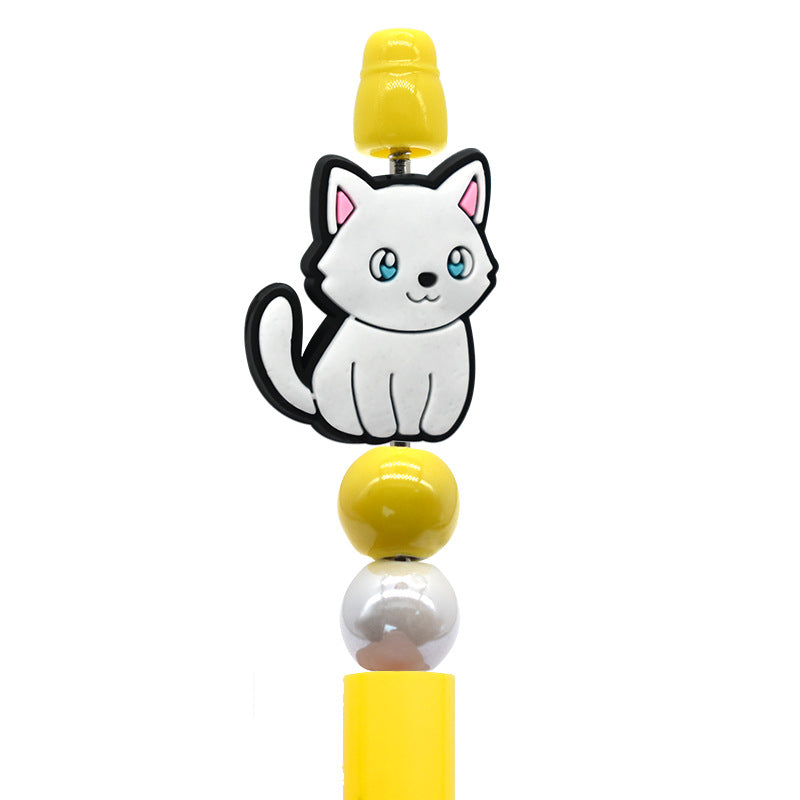 Cat Beaded Pen Silicone Focal Beads
