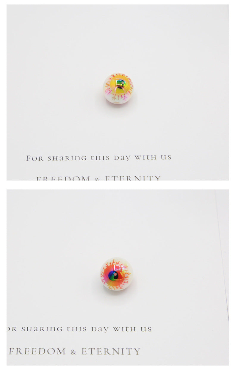 16mm Halloween Personalized Plating UV Colorful Horror Eyeball Beads DIY Handmade Beaded Loose acrylic roundBeads