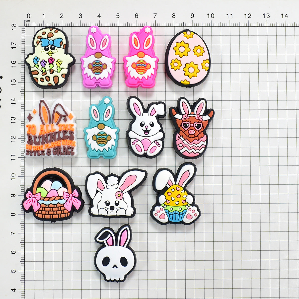 Cute Cartoon Easter Bunny Silicone Focal Beads