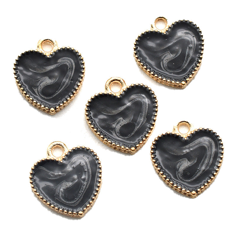 Multicolor Valentine's Day Heart Oil Drop Pendant Handmade