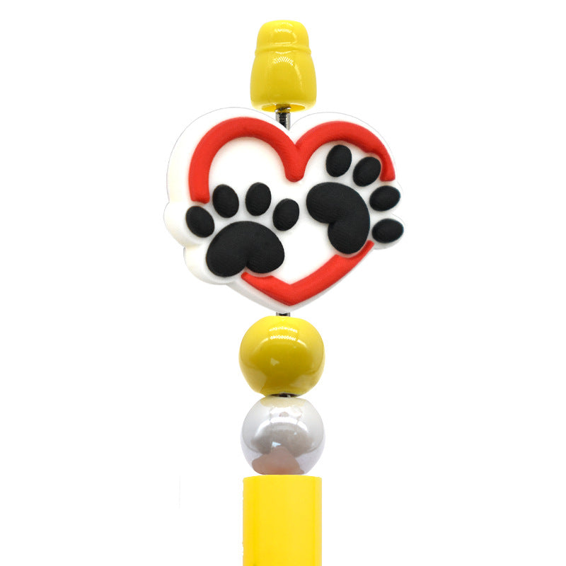 Cartoon Cute Animal Beaded Pen Silicone Focal Beads