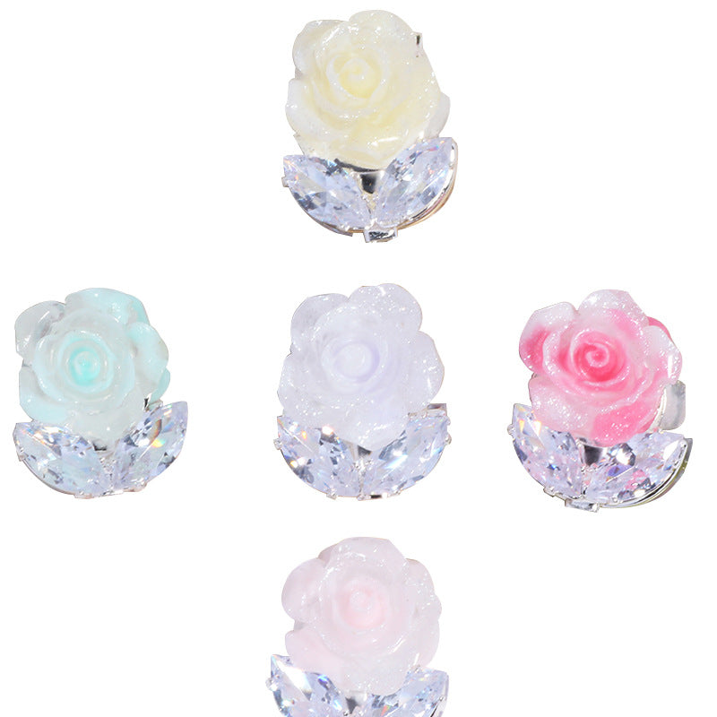 Transparent texture gradient color rose flower ball