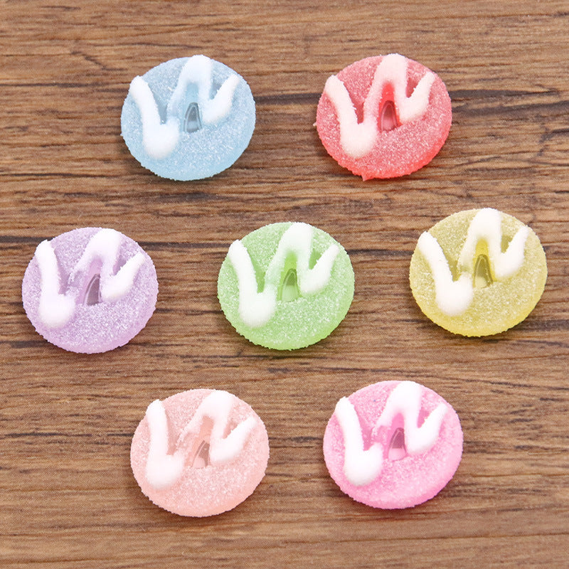 Mixed Color Heart Round Candy Resin Beads