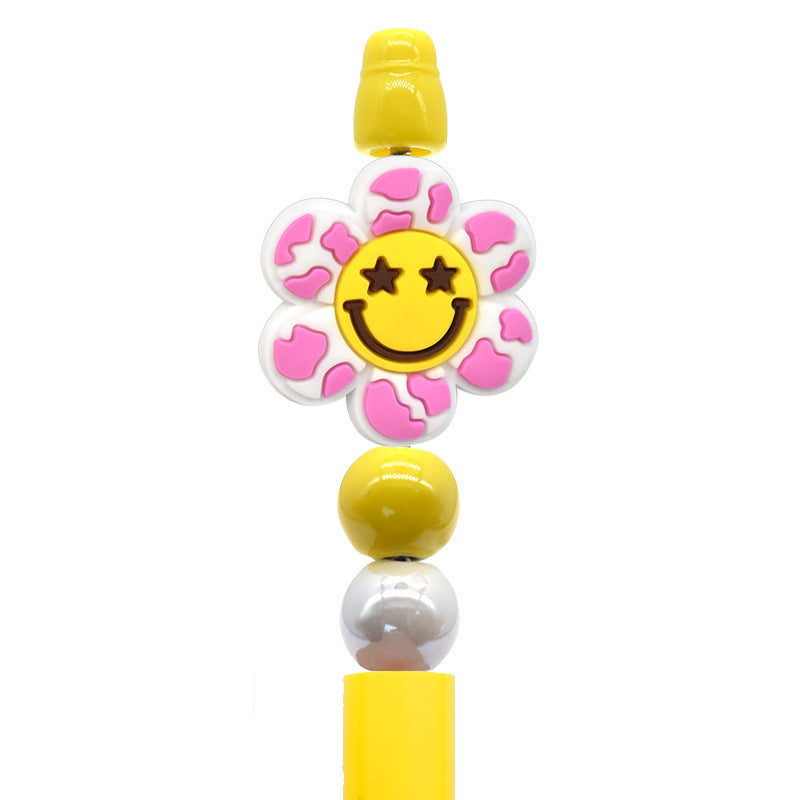 Cute Flower Handmade Beaded Silicone Focal Beads