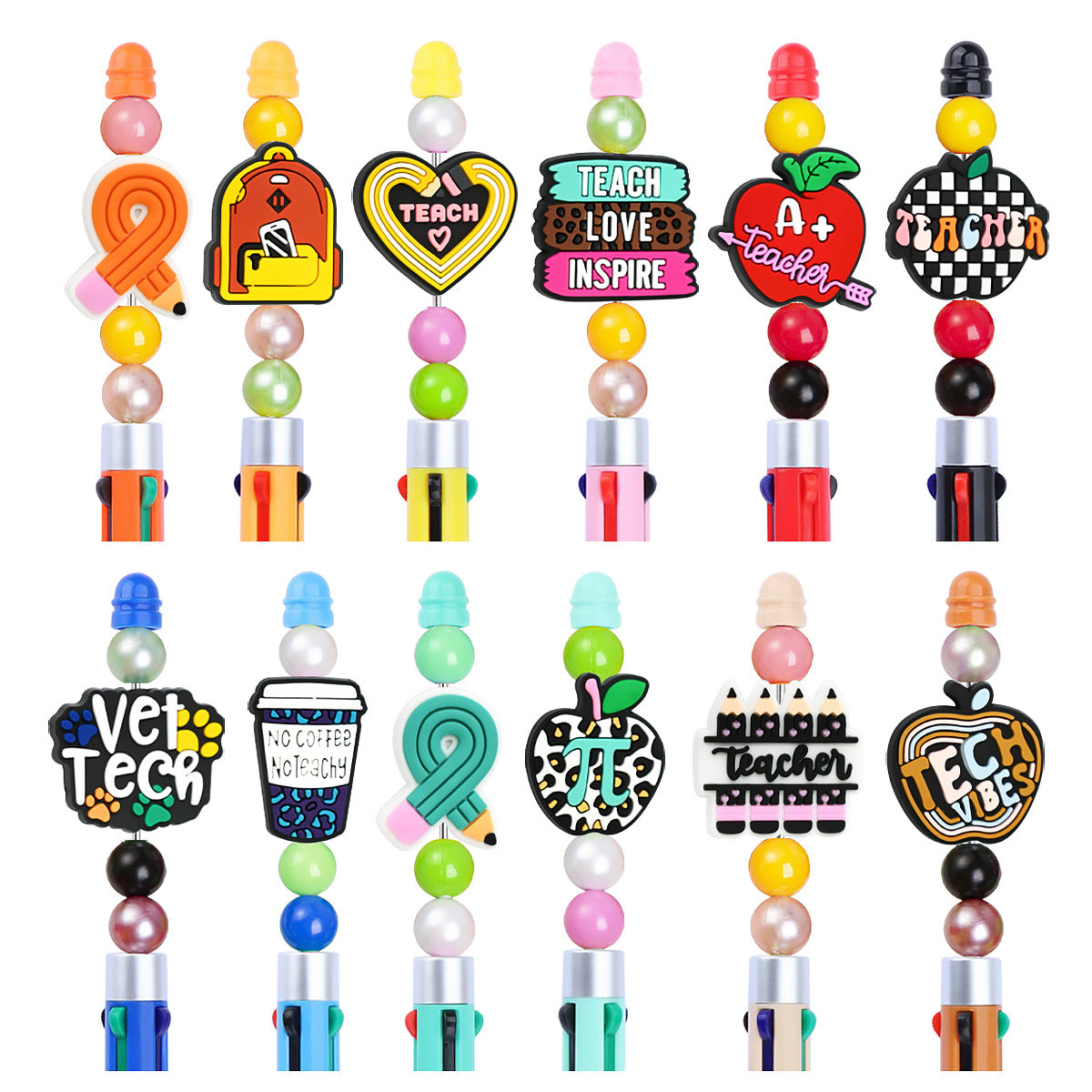 Back-to-School Student Stationery Series Silicone Focal Beads