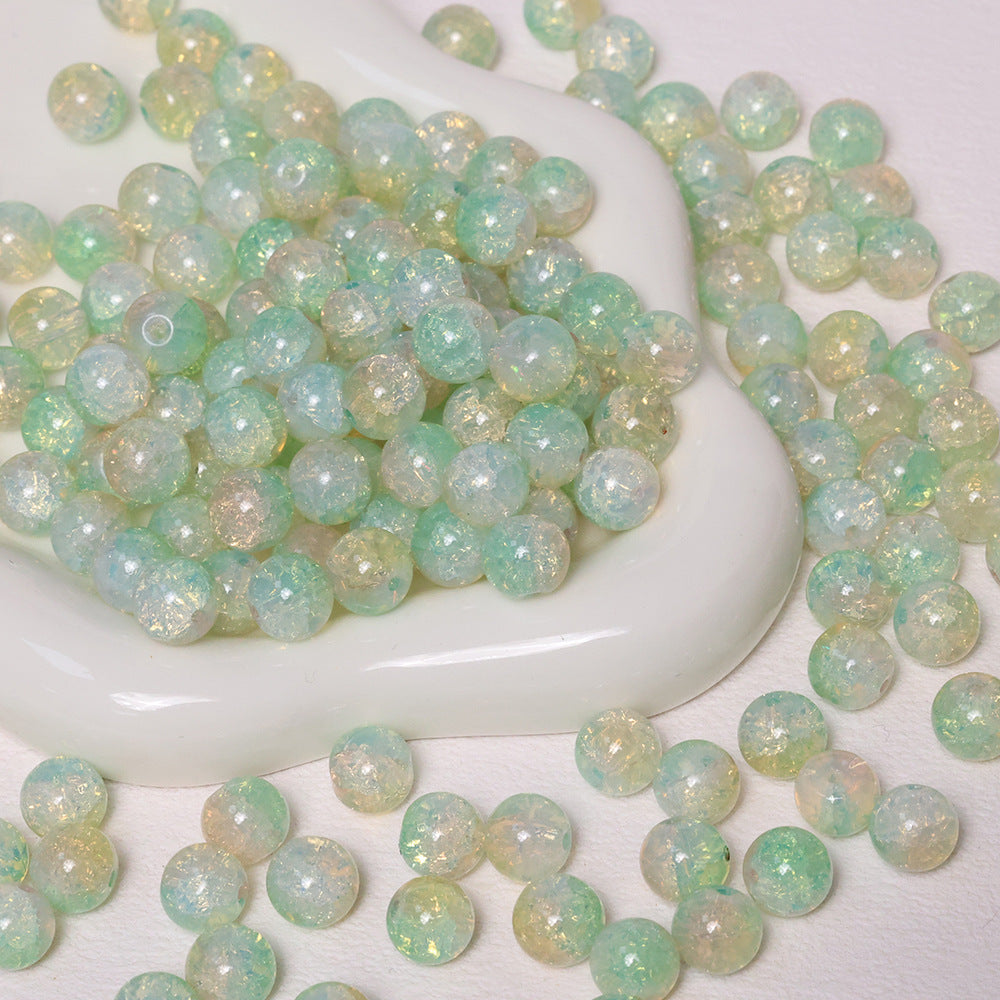 10mm Crackle Beads Jade  Glass Beads