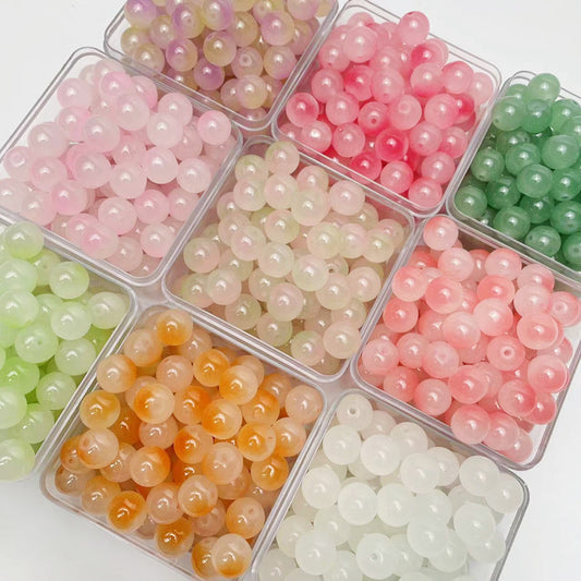 8mm two-color glass beads