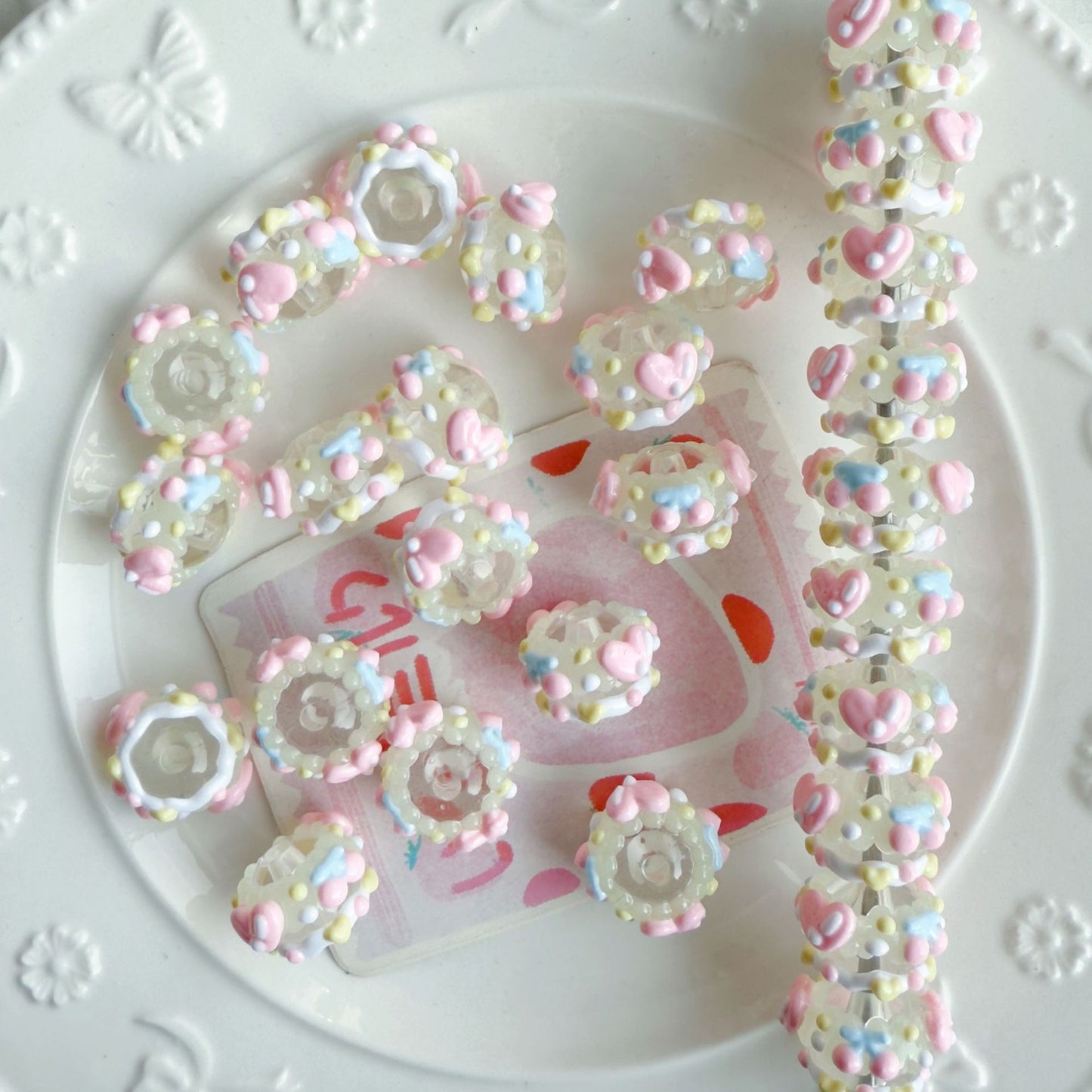 beadable beads Colorful acrylic luminous contact beads for DIY jewelry