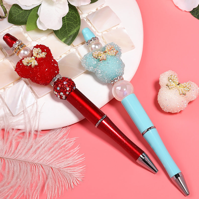 Dot Drill Bowknot Heart Sugar Ball Pen Hole Beads