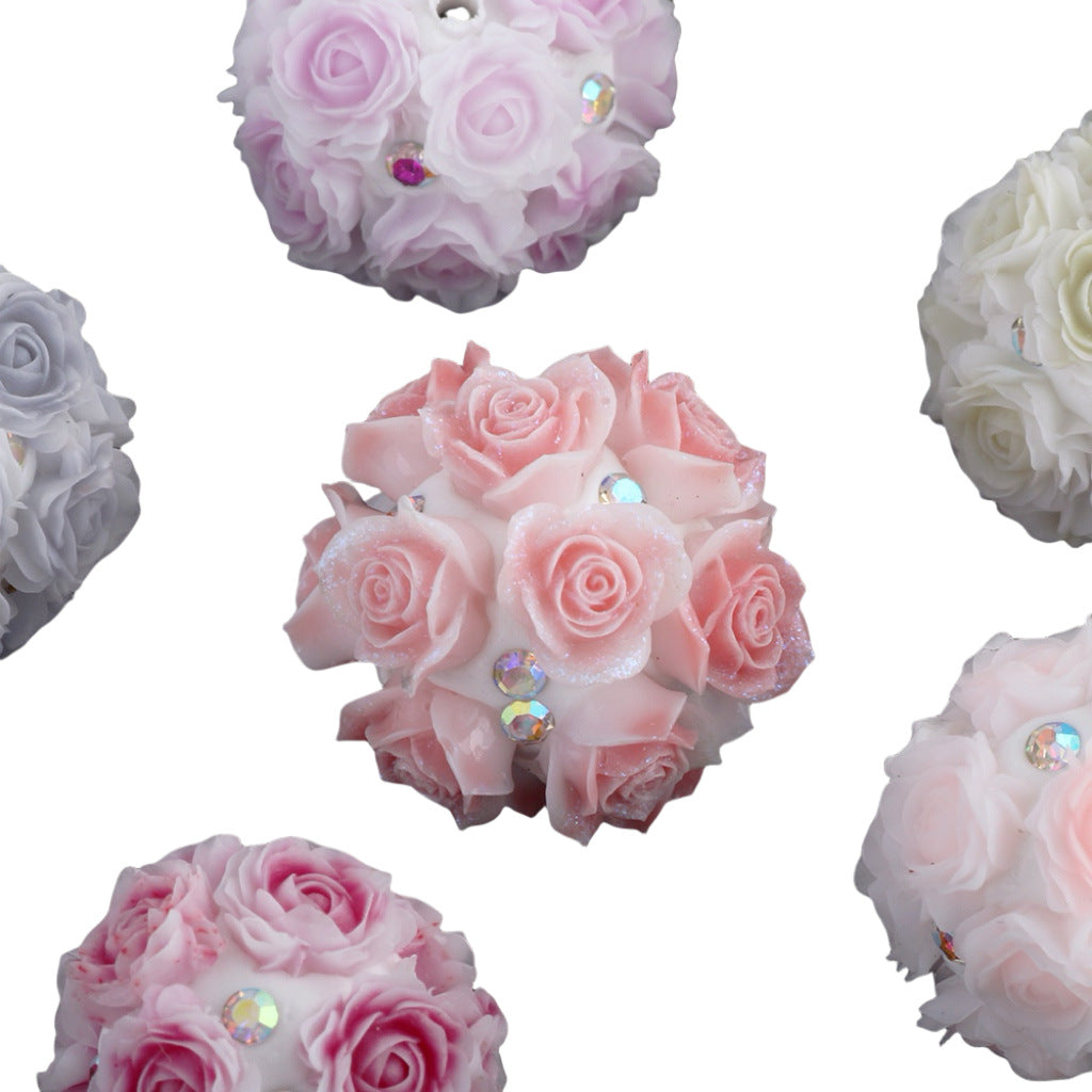 Artificial Rose Flower Cluster Ball Drill Ball