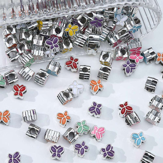 Acrylic Double-Sided Oil Drop Cartoon Butterfly Large Hole Beads