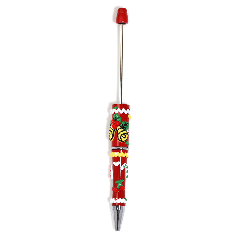 Christmas Hand Painted Beaded Pen