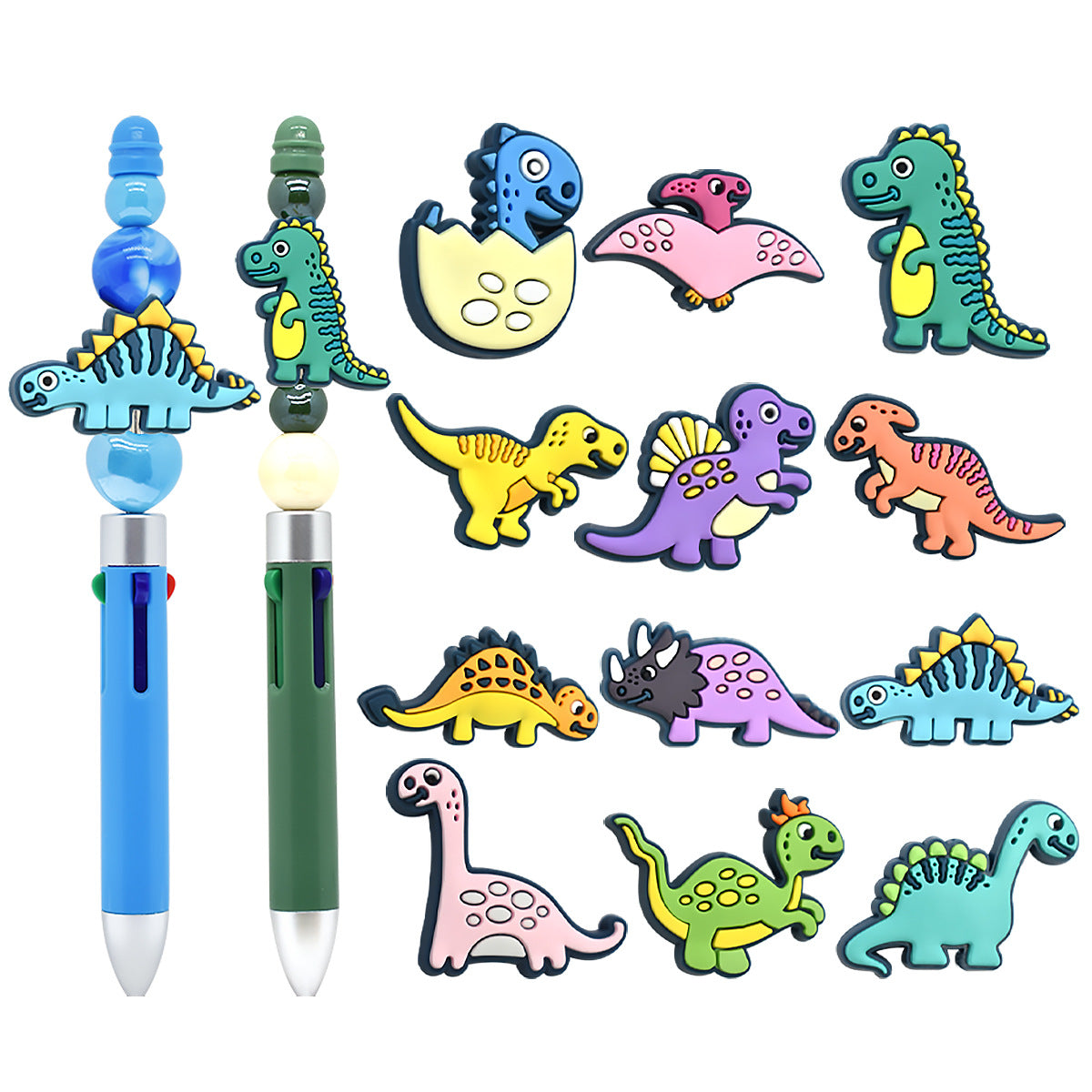 Cute Dinosaur Series Accessories In Stock Silicone Focus Beads Silicone Focus Beads
