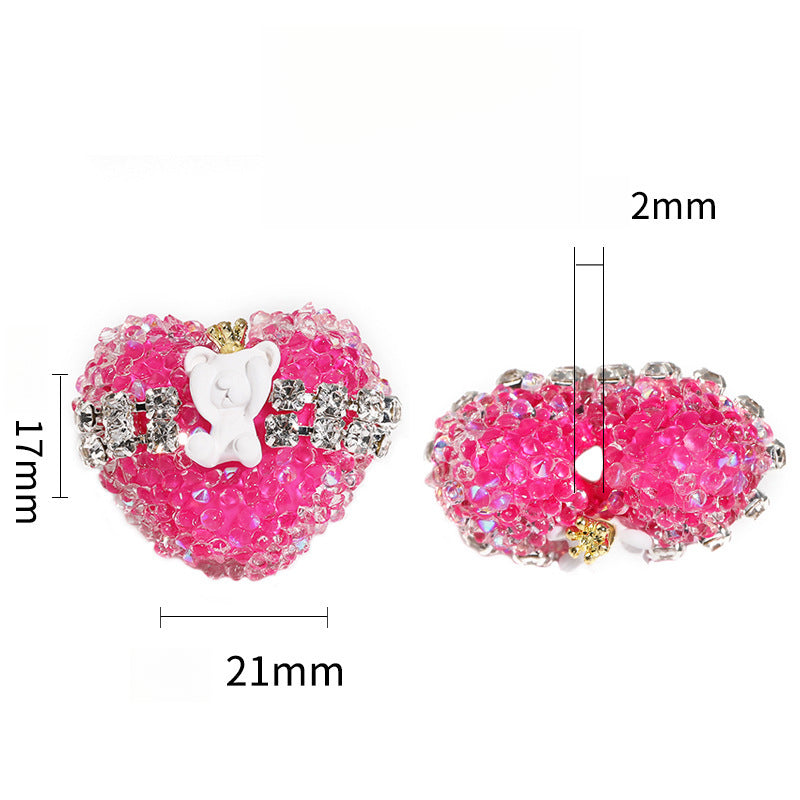 Crown Bear Heart Soft Sugar Beads