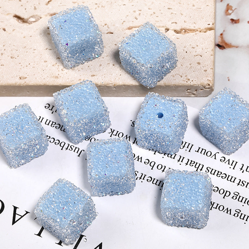 Candy Color Rhinestone Soft Sugar Square Beads