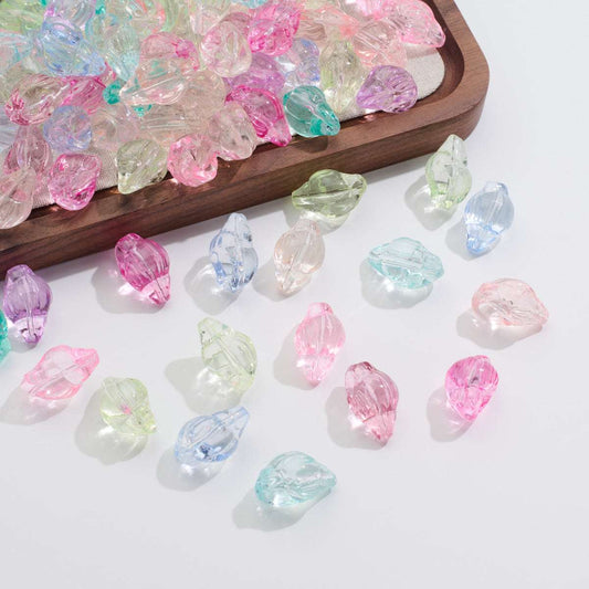 Multi-colored transparent conch beadable beads
