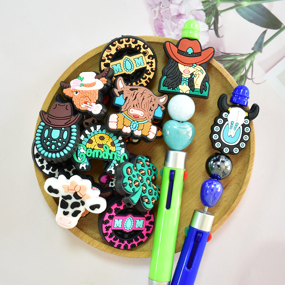 Cartoon Cowboy Series Silicone Focal Beads