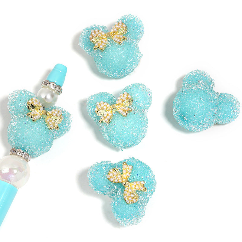 Dot Drill Bowknot Heart Sugar Ball Pen Hole Beads