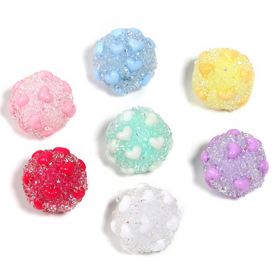 Sparkling Rhinestone Sugar Heart Full Diamond Beads