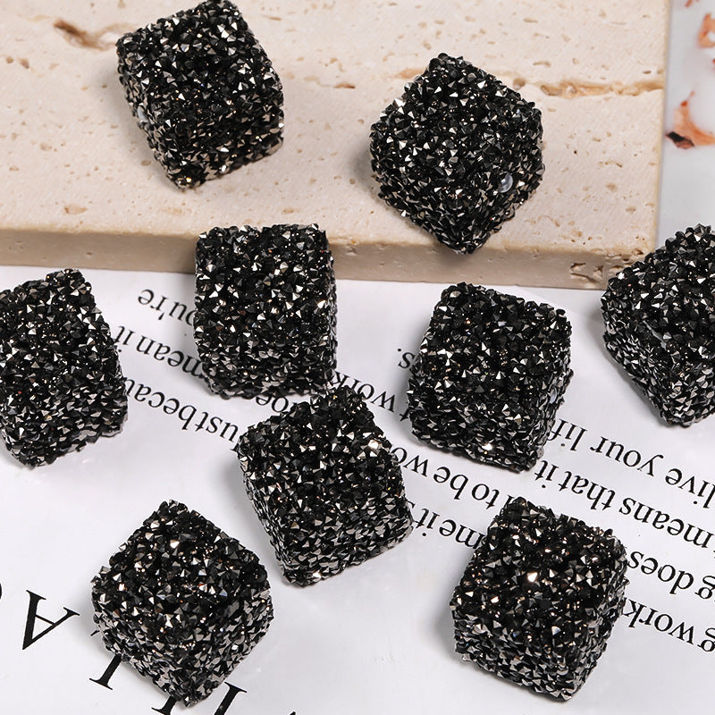 Candy Color Rhinestone Soft Sugar Square Beads