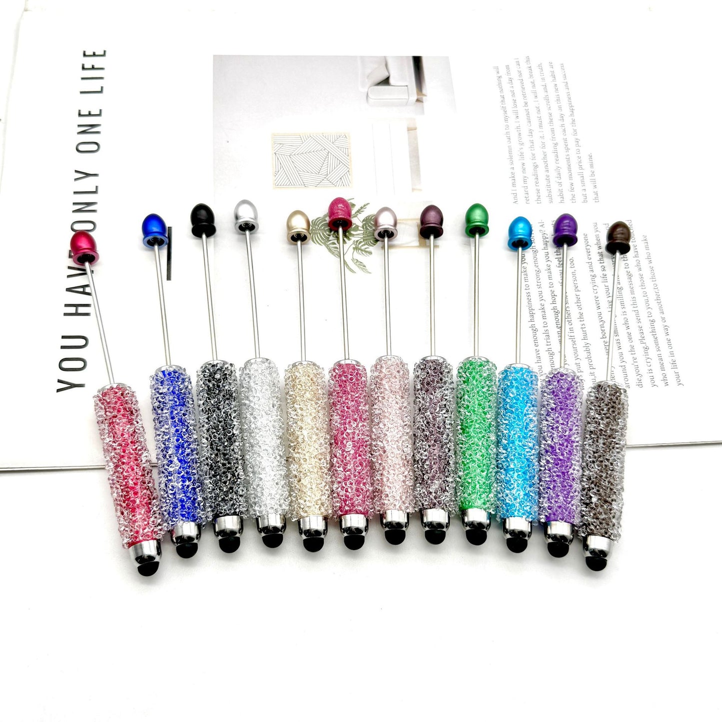 Resin Gypsophila Touch Screen Beaded Pen