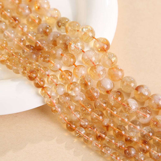10mm natural citrine beadable beads