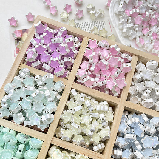 10 pcs Sweet Jelly Star Heart Beads Alloy