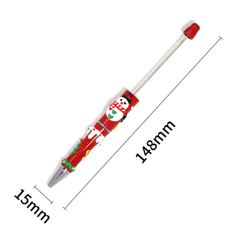 Christmas Hand Painted Beaded Pen