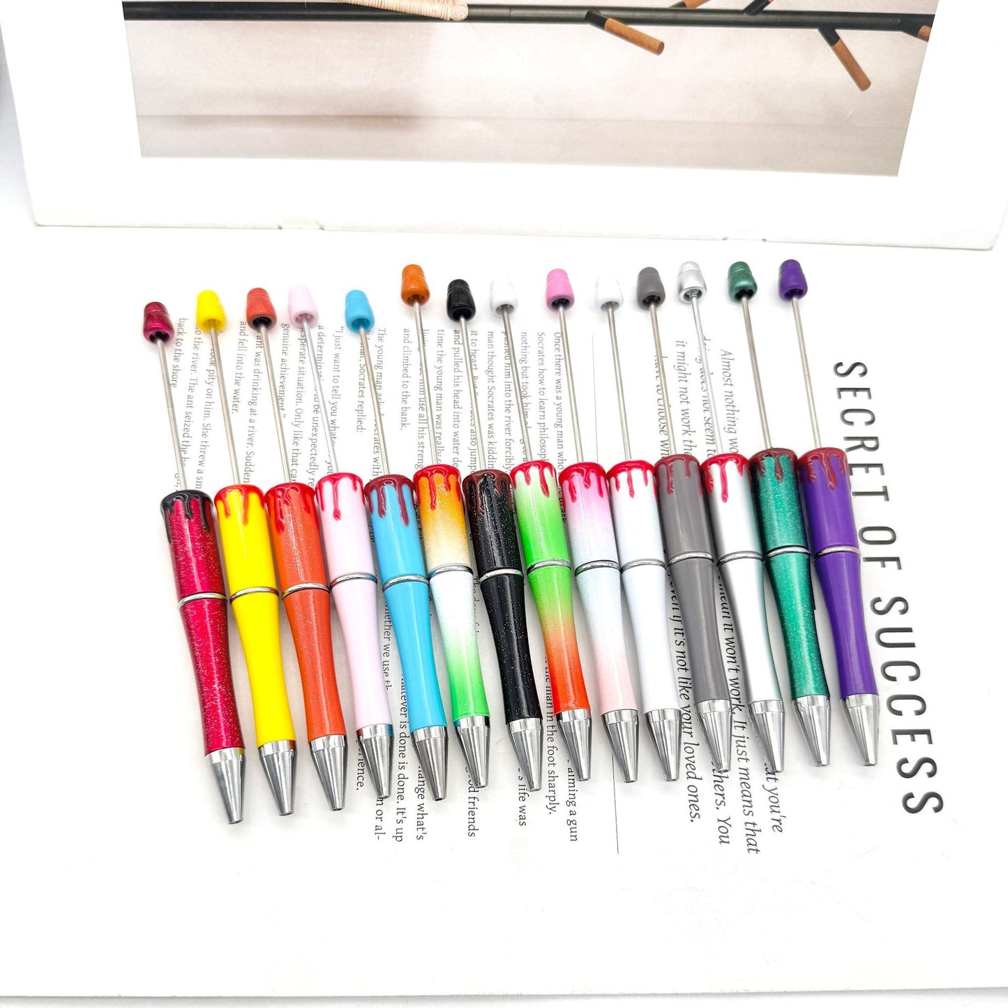 Blood Print Beaded Pen Fun Hand-painted Rotating Cute Pen
