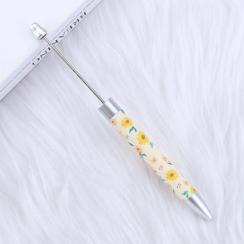 Long Flag Print Beaded Pen Educational Handmade Beading Cute Pen